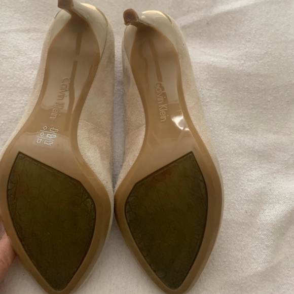 Calvin Klein Taupe Suede Heels - Picture 2 of 5